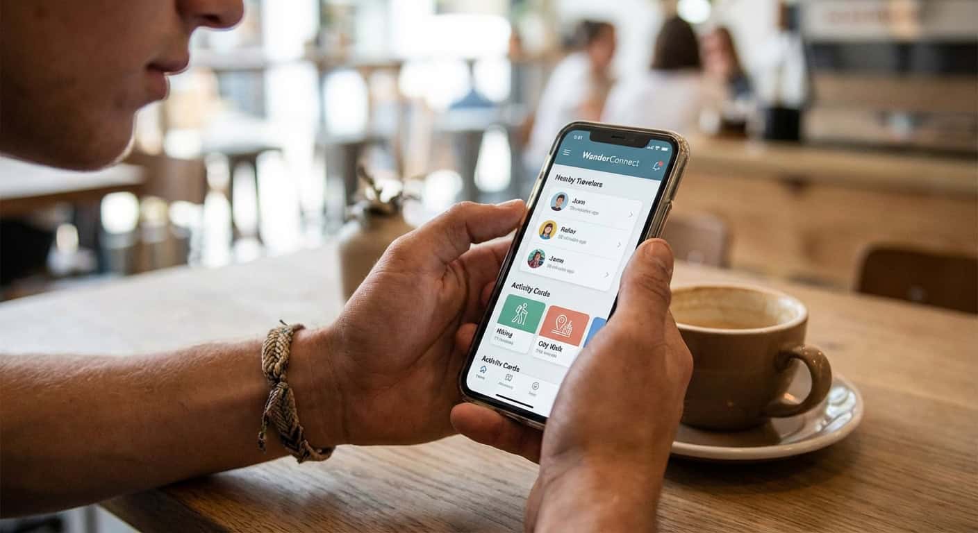 Using a travel app to find travel buddies