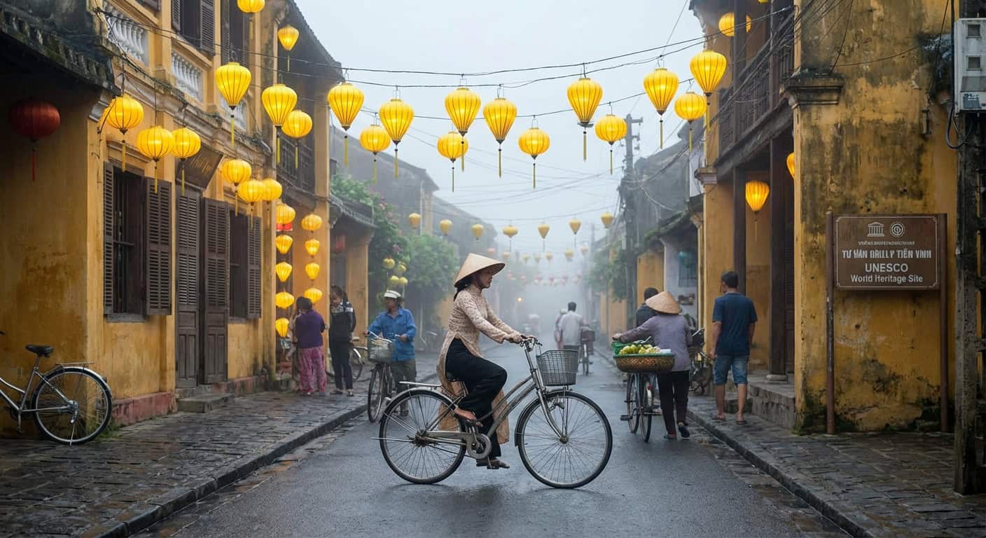 Cycling through Hoi An Vietnam