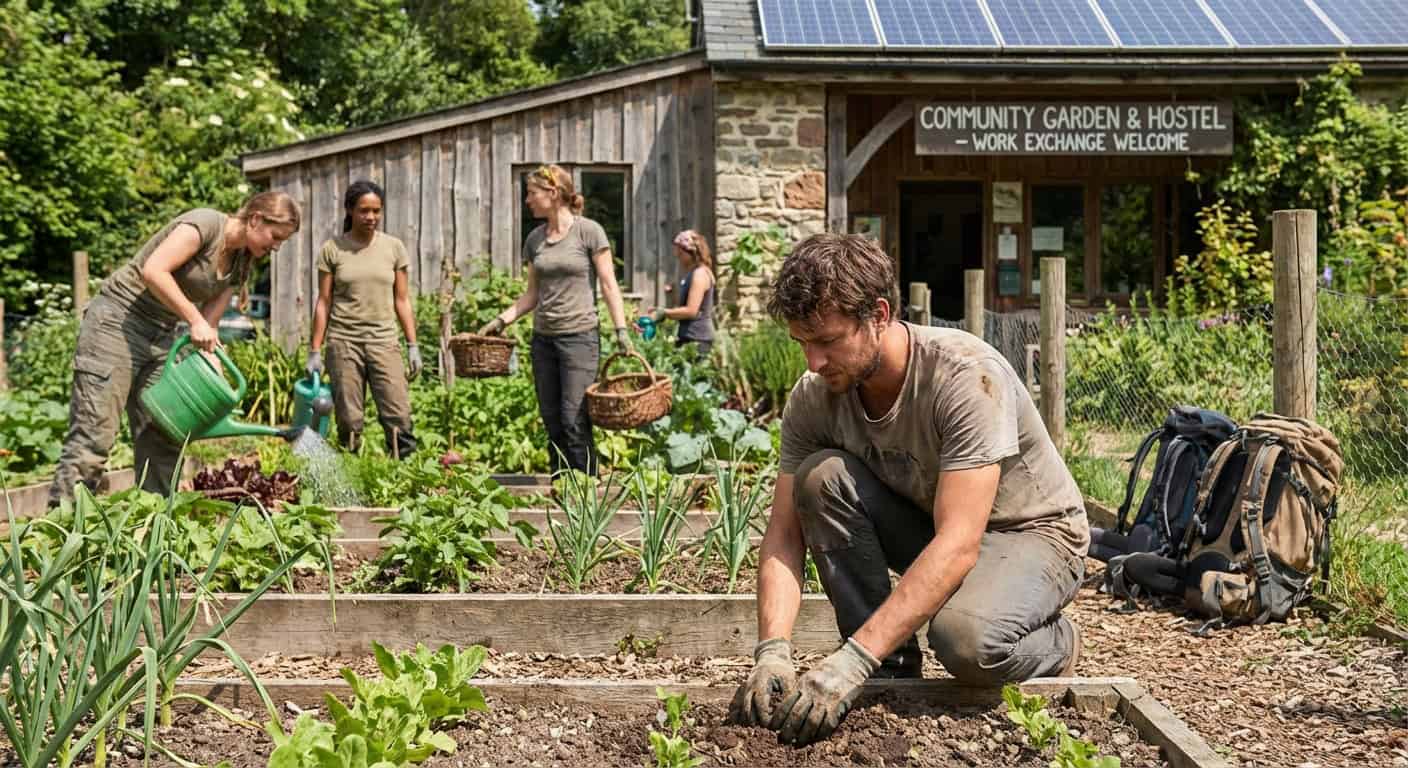 Work exchange volunteering at eco hostel