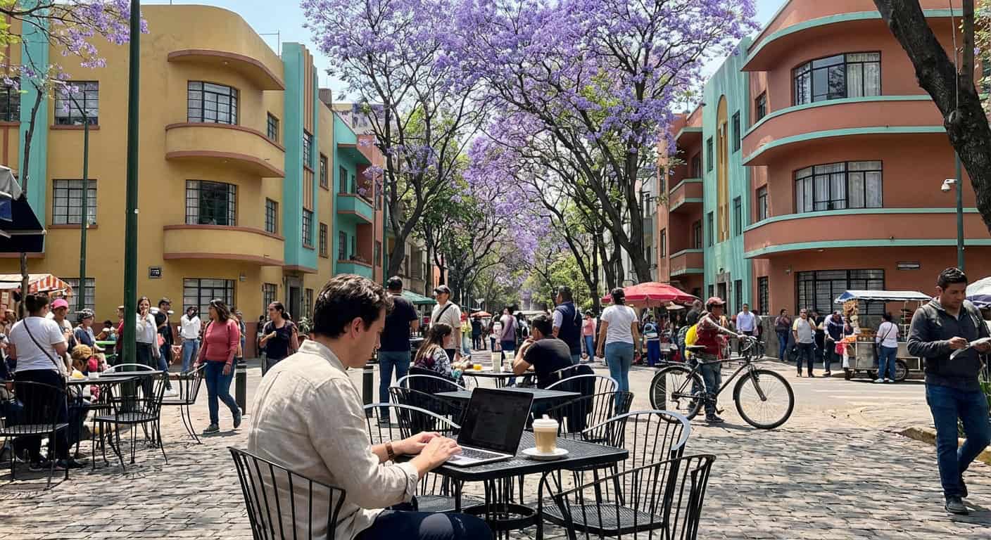 Mexico City Roma Norte neighborhood cafe