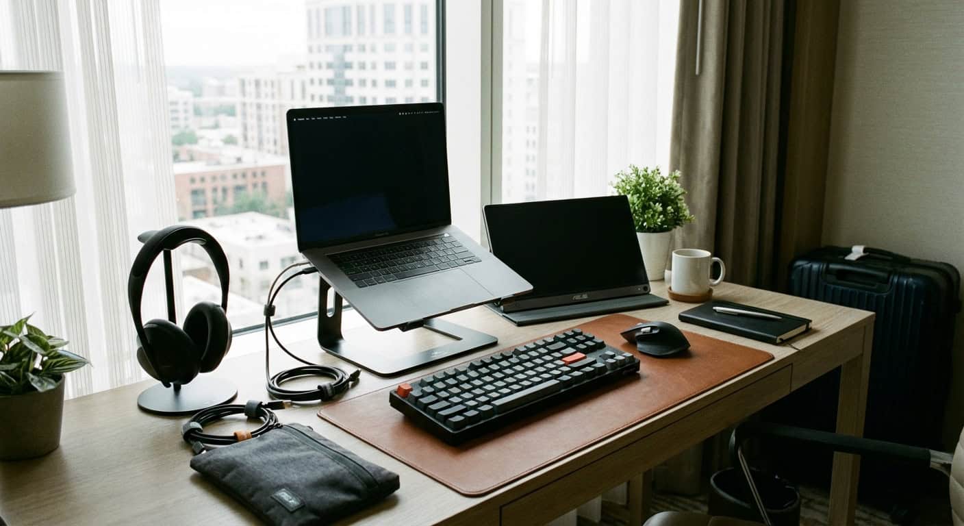 Portable mobile office setup