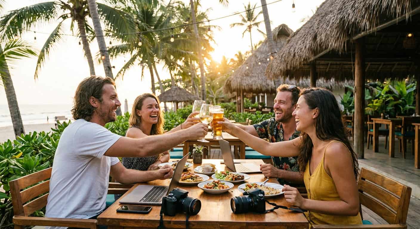 Digital nomads dinner gathering