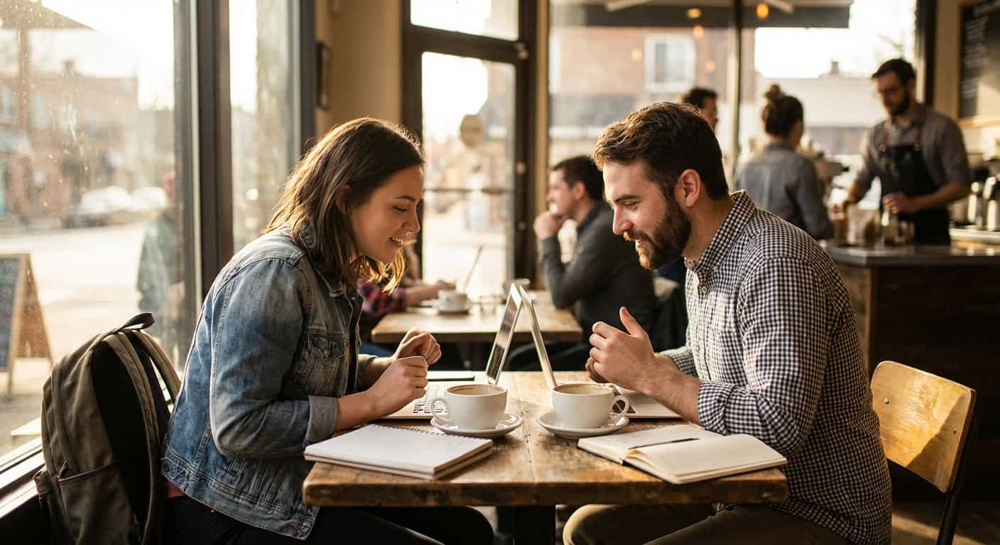 Deep friendship conversation between nomads