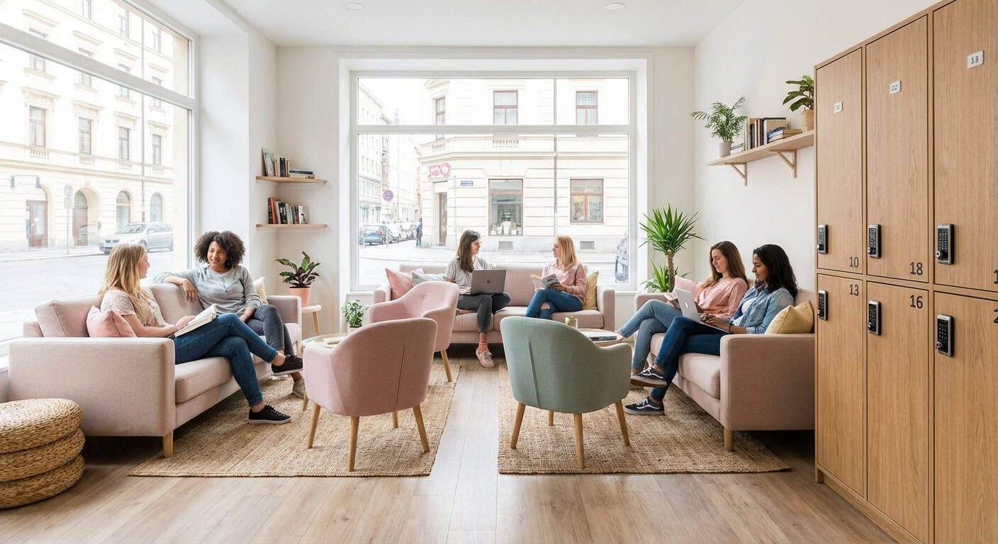 Female-friendly hostel interior