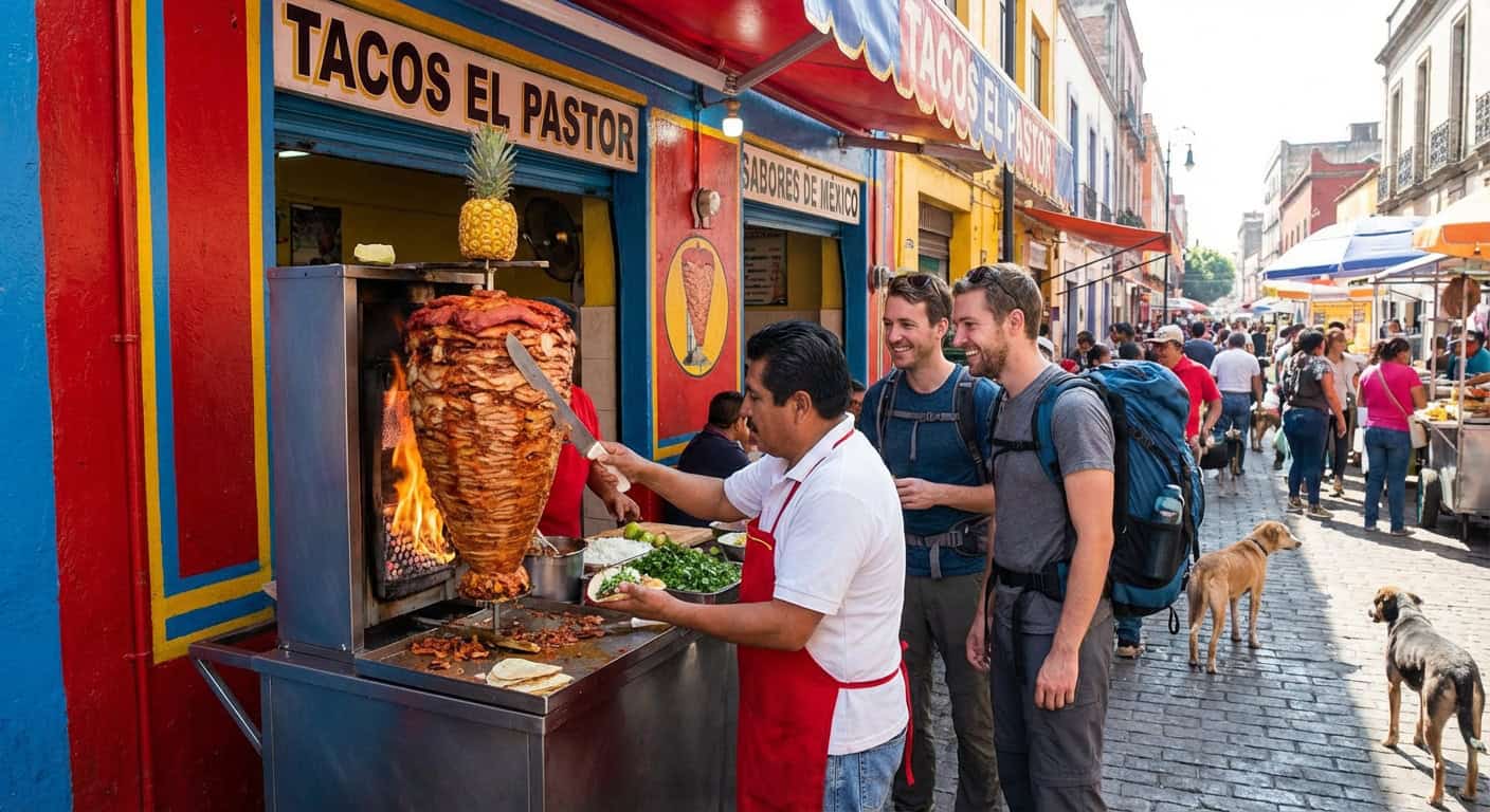 Colorful taco stand in Mexico City